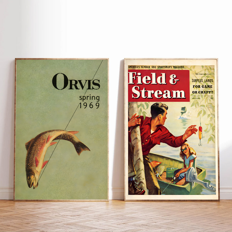 Vintage amerykański plakat mag – Outdoor Hunting And Fishing Magazines recenzja i cena